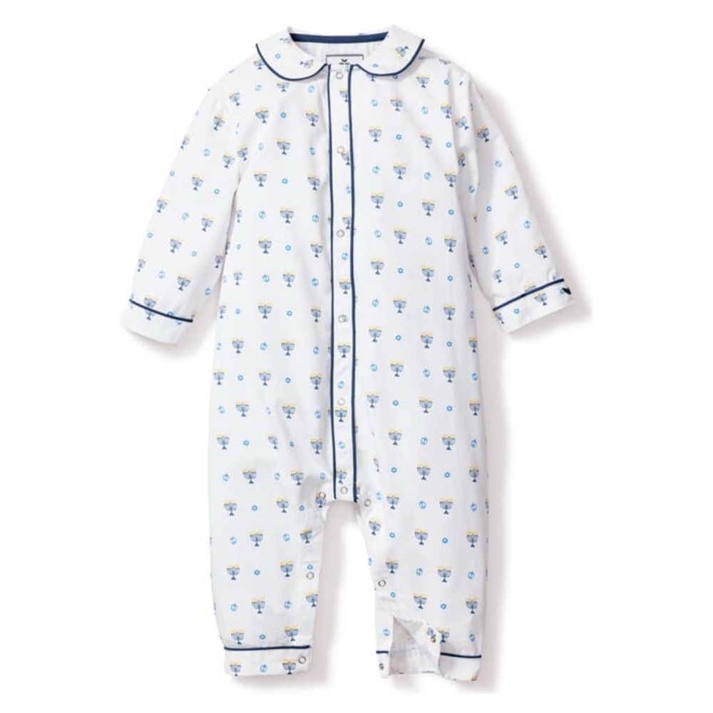 Petite Plume twill Cambridge romper Hanukkah